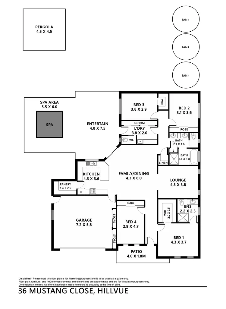 Floorplan of Homely house listing, 36 Mustang Close, Tamworth NSW 2340