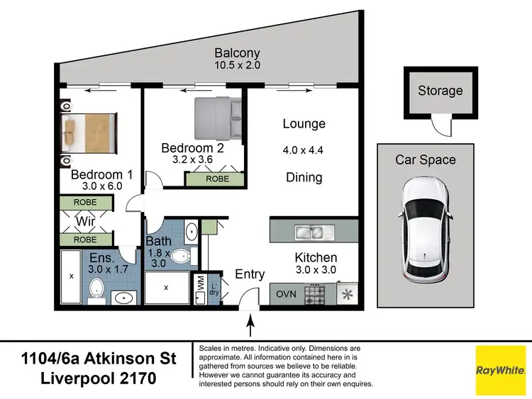 Floorplan of Homely apartment listing, 1104/6A ATKINSON Street, Liverpool NSW 2170