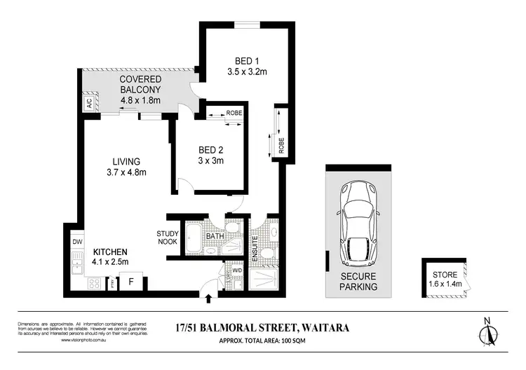 Floorplan of Homely apartment listing, 17/51 Balmoral Street, Waitara NSW 2077