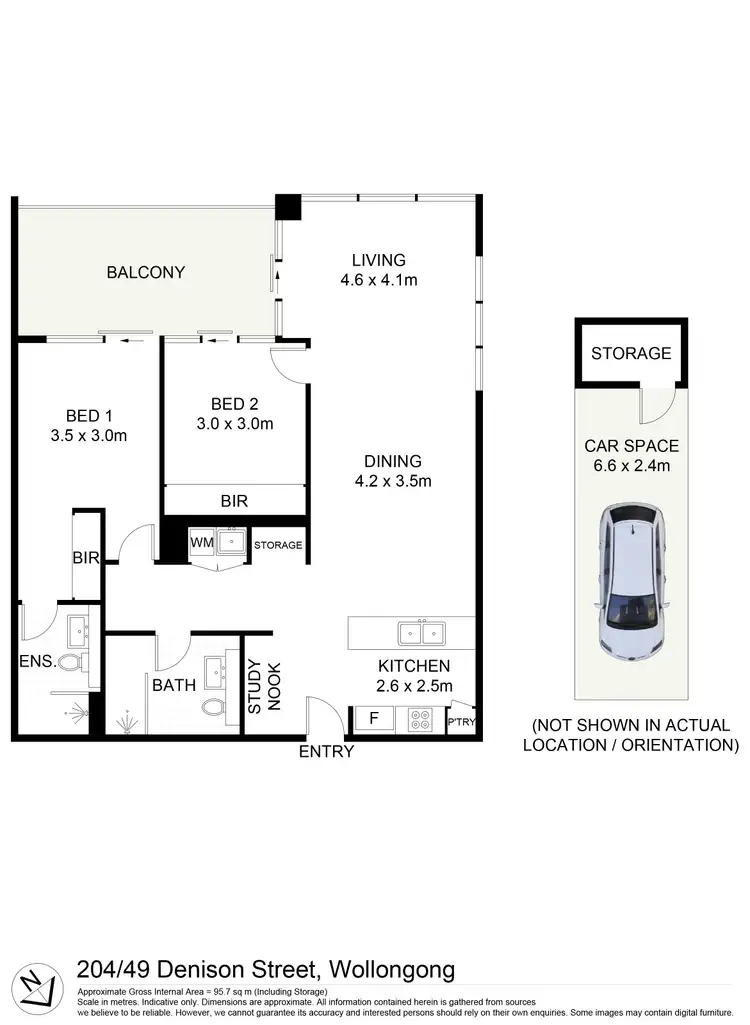 Floorplan of Homely apartment listing, 204/49 Denison Street, Wollongong NSW 2500