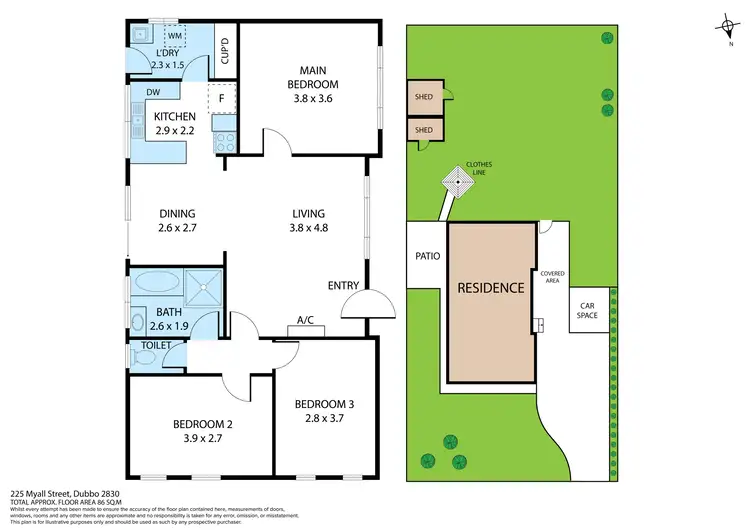 Floorplan of Homely house listing, 225 Myall Street, Dubbo NSW 2830
