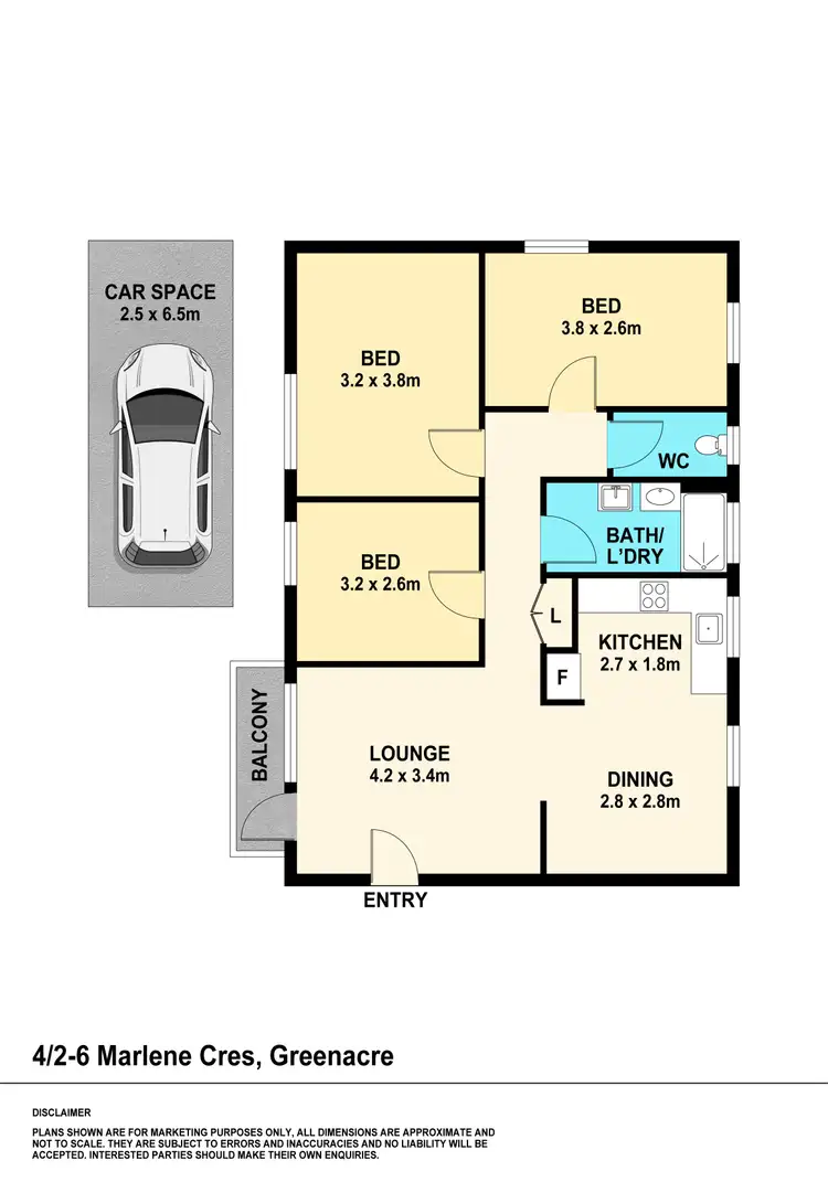 Floorplan of Homely unit listing, Unit 4/2-6 Marlene Crescent, Greenacre NSW 2190