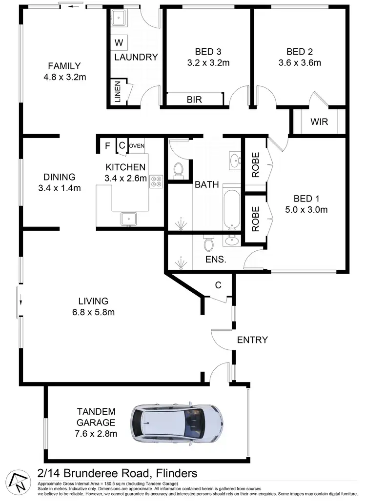 Floorplan of Homely house listing, 2/14 Brunderee Road, Flinders NSW 2529