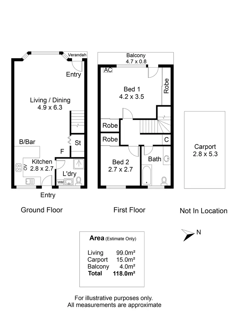 Floorplan of Homely townhouse listing, 4/6 Tingira Place, Semaphore Park SA 5019