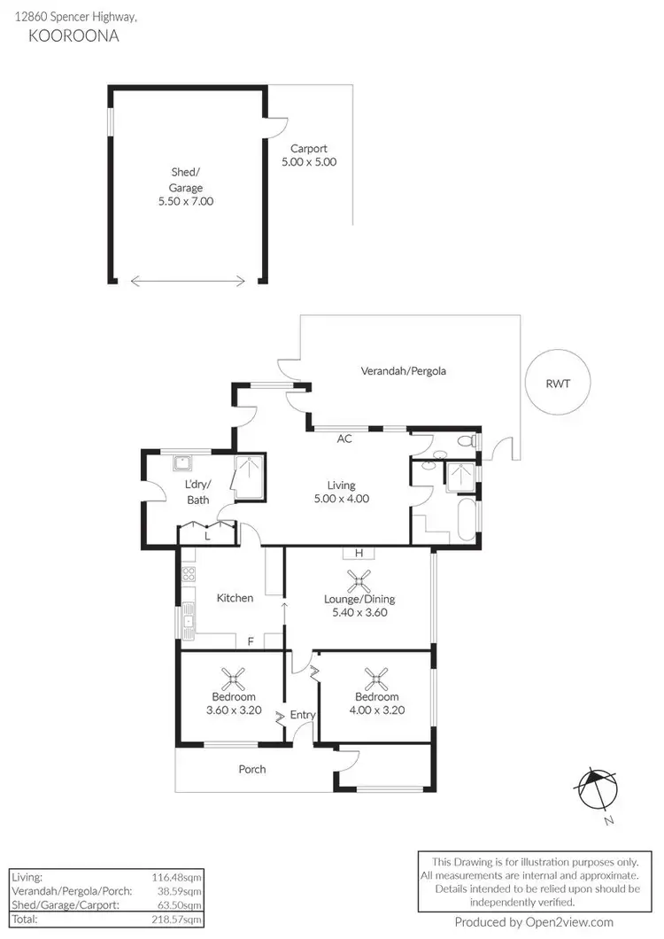 Floorplan of Homely house listing, 12860 Spencer Highway, Moonta SA 5558