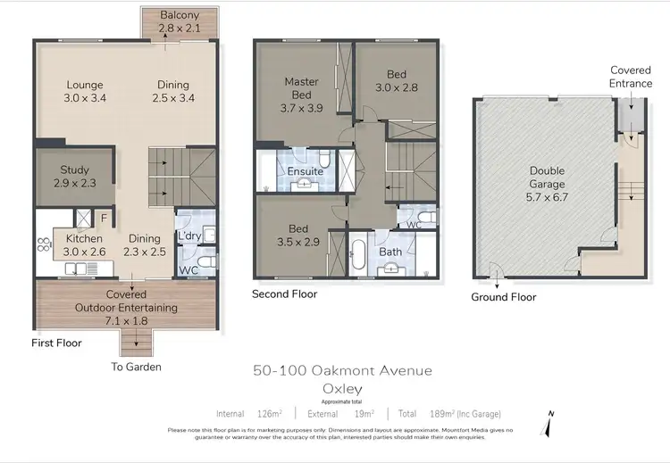 Floorplan of Homely townhouse listing, 50/100 Oakmont Avenue, Oxley QLD 4075