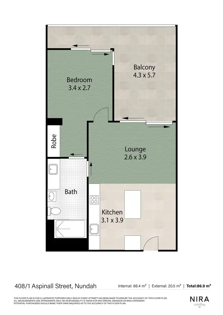 Floorplan of Homely unit listing, 408/1 Aspinall Street, Nundah QLD 4012
