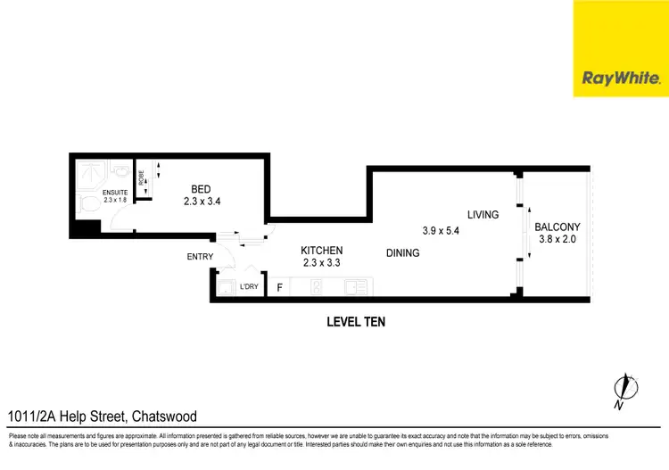 Floorplan of Homely studio listing, 1011/2A Help Street, Chatswood NSW 2067