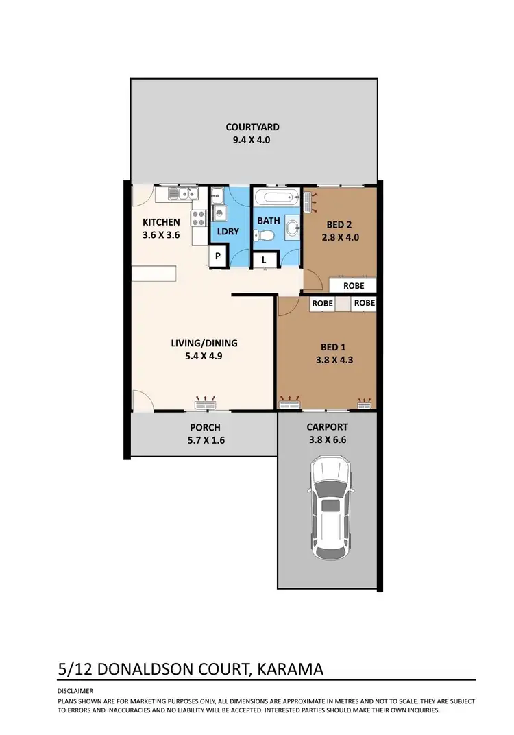 Floorplan of Homely unit listing, 5/12 Donaldson Court, Karama NT 812