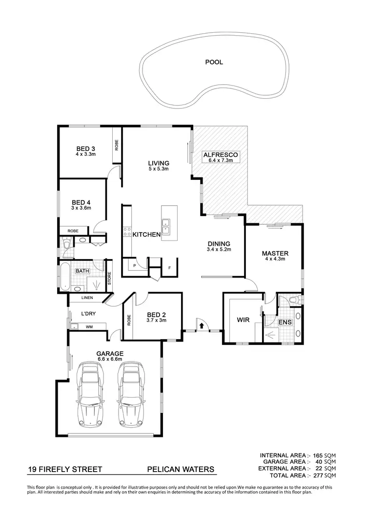 Floorplan of Homely house listing, 19 Firefly Street, Pelican Waters QLD 4551