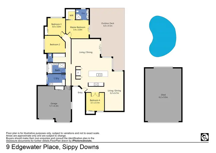 Floorplan of Homely house listing, 9 Edgewater Place, Sippy Downs QLD 4556