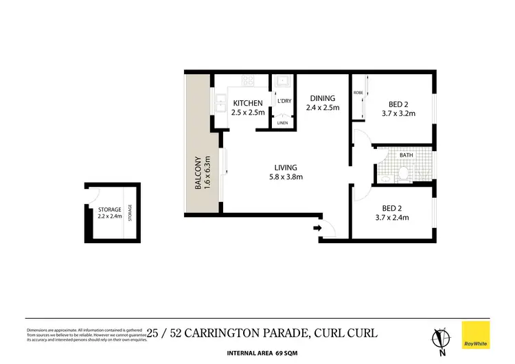 Floorplan of Homely apartment listing, 25/52-58 Carrington Parade, Curl Curl NSW 2096