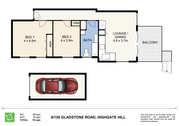 Floorplan of Homely apartment listing, 6/155 Gladstone Road, Highgate Hill QLD 4101