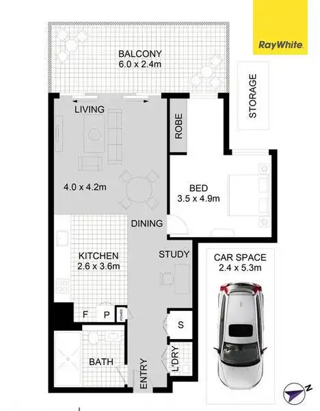 Floorplan of Homely apartment listing, 313A/116 Bowden Street, Meadowbank NSW 2114
