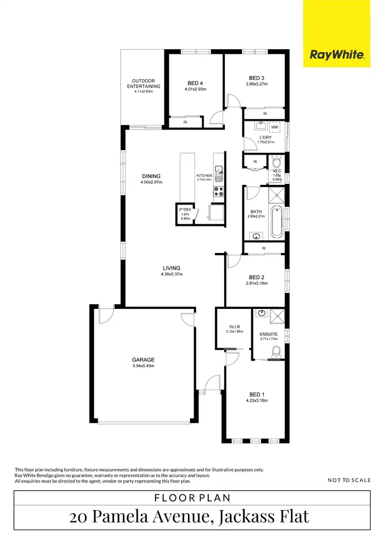 Floorplan of Homely house listing, 20 Pamela Avenue, Jackass Flat VIC 3556