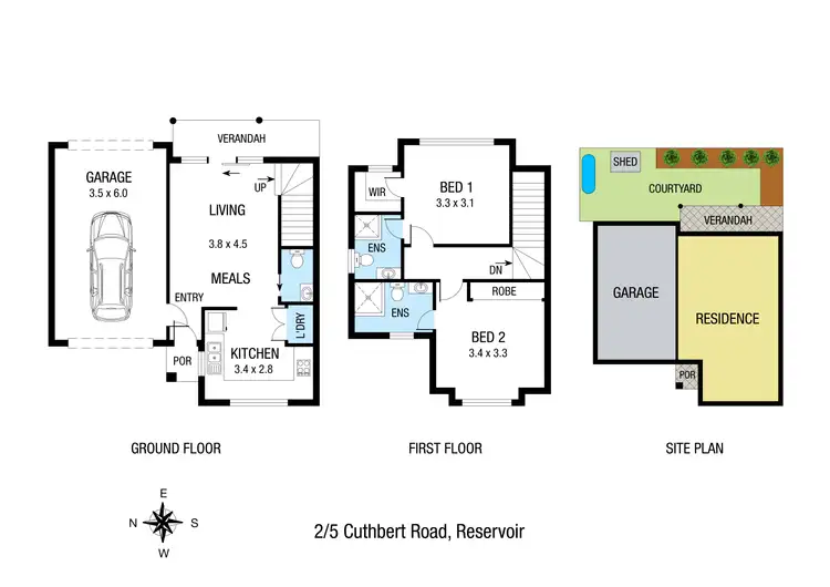 Floorplan of Homely townhouse listing, 2/5 Cuthbert Road, Reservoir VIC 3073