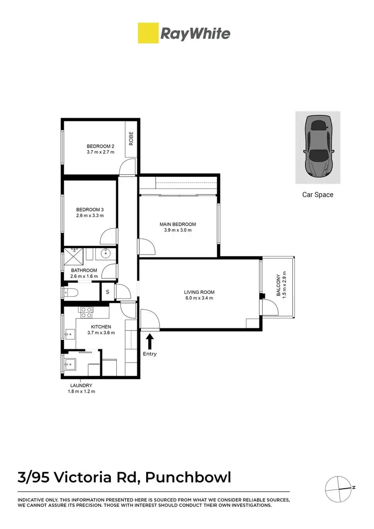 Floorplan of Homely unit listing, 3/95 Victoria Road, Punchbowl NSW 2196