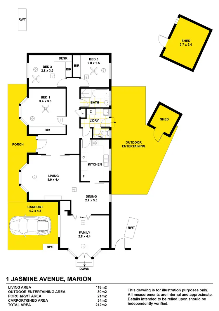 Floorplan of Homely house listing, 1 Jasmine Avenue, Marion SA 5043