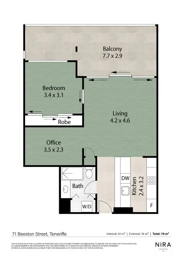 Floorplan of Homely apartment listing, 71 Beeston Street, Teneriffe QLD 4005
