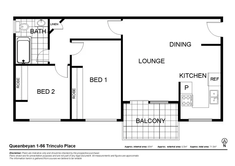Floorplan of Homely unit listing, 1/56-58 Trinculo Place, Queanbeyan East NSW 2620