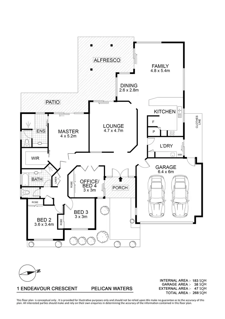 Floorplan of Homely house listing, 1 Endeavour Crescent, Pelican Waters QLD 4551