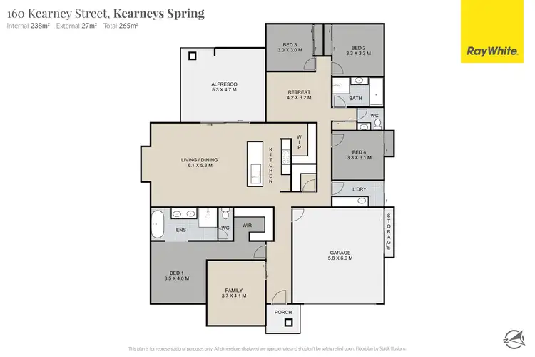 Floorplan of Homely house listing, 160 Kearney Street, Kearneys Spring QLD 4350