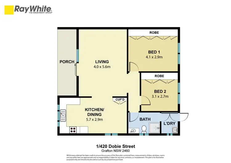 Floorplan of Homely unit listing, 1/420 Dobie Street, Grafton NSW 2460