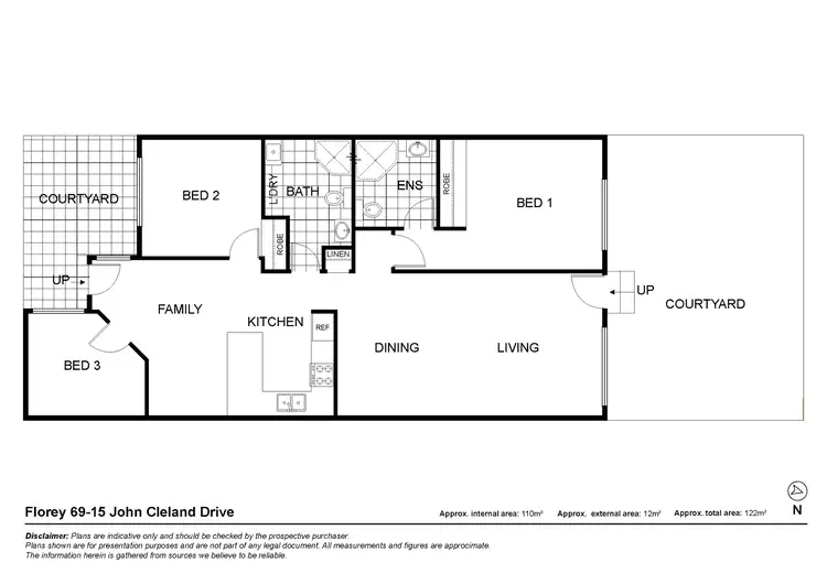 Floorplan of Homely townhouse listing, 69/15 John Cleland Crescent, Florey ACT 2615