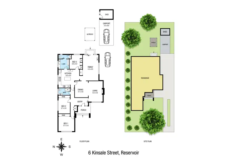 Floorplan of Homely house listing, 6 Kinsale Street, Reservoir VIC 3073