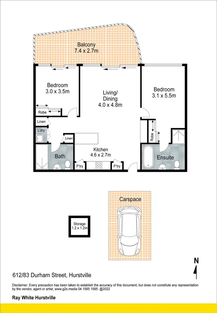 Floorplan of Homely apartment listing, A612/83 Durham Street, Hurstville NSW 2220