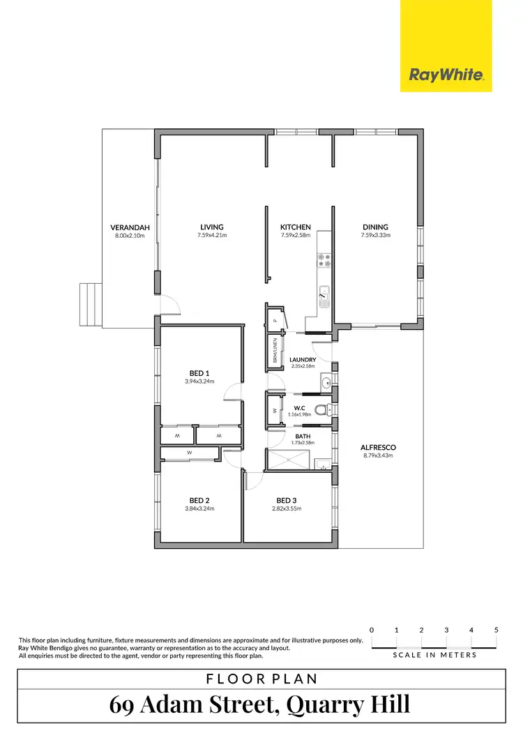 Floorplan of Homely house listing, 69 Adam Street, Quarry Hill VIC 3550
