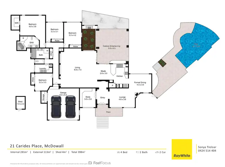 Floorplan of Homely house listing, 21 Carides Place, Mcdowall QLD 4053