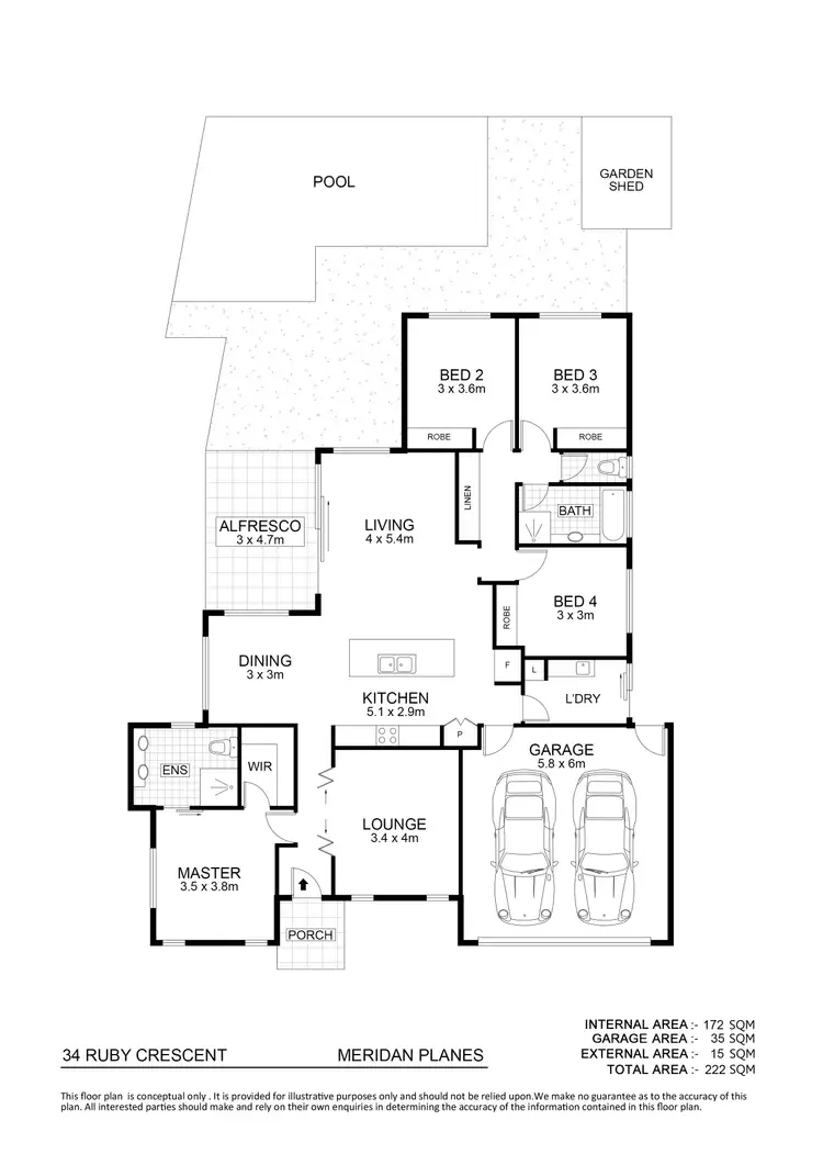 Floorplan of Homely house listing, 34 Ruby Crescent, Meridan Plains QLD 4551