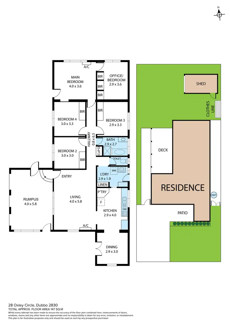 Floorplan of Homely house listing, 28 Oxley Circle, Dubbo NSW 2830