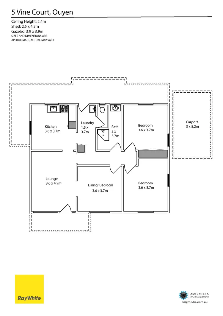 Floorplan of Homely house listing, 5 Vine Court, Ouyen VIC 3490