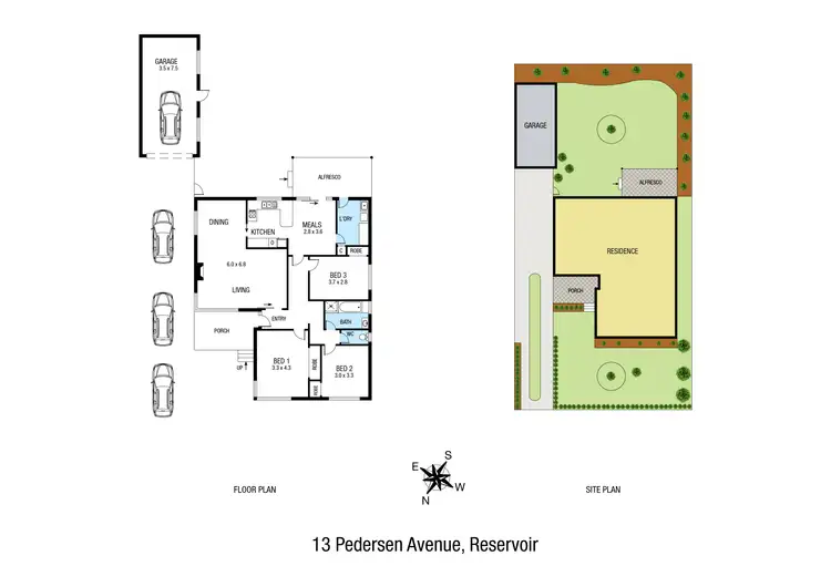 Floorplan of Homely house listing, 13 Pedersen Avenue, Reservoir VIC 3073