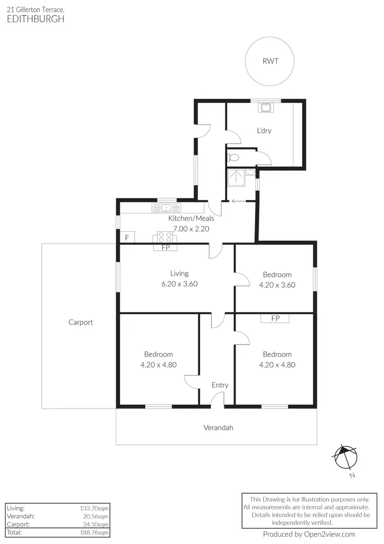 Floorplan of Homely house listing, 21 Gillerton Terrace, Edithburgh SA 5583
