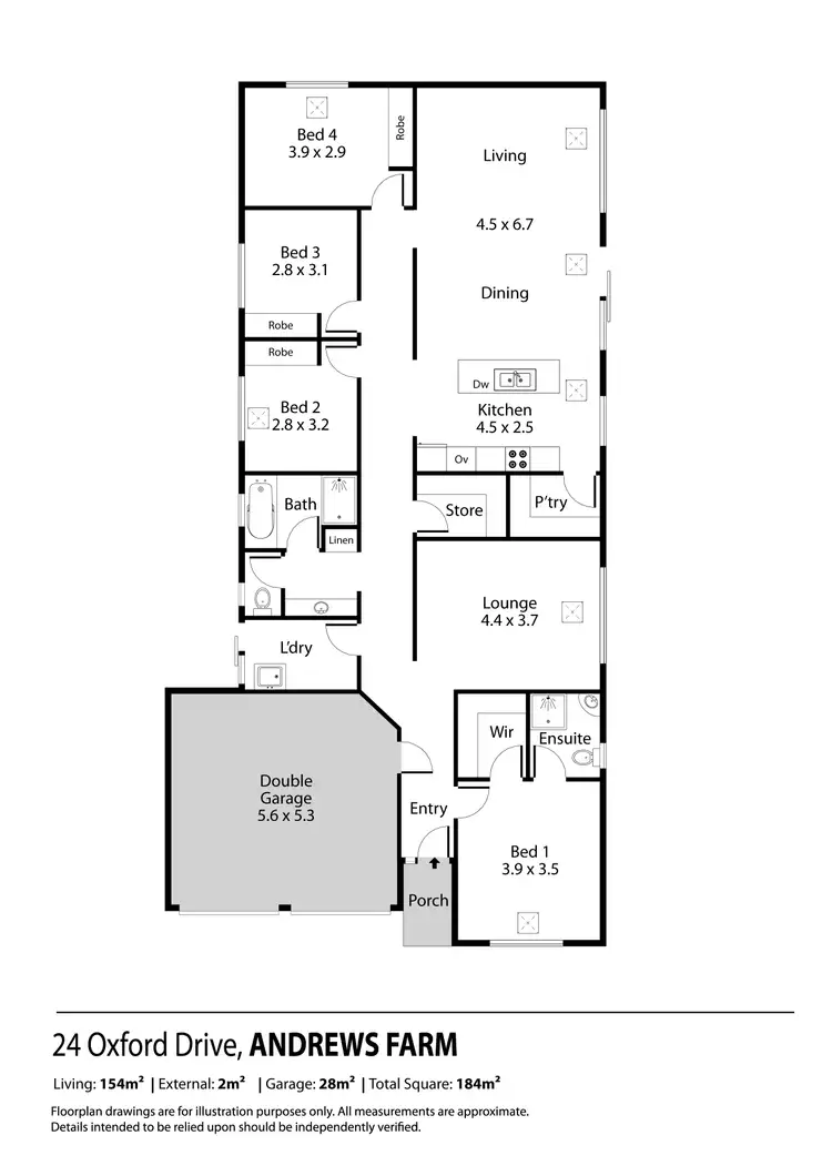 Floorplan of Homely house listing, 24 Oxford Drive, Andrews Farm SA 5114