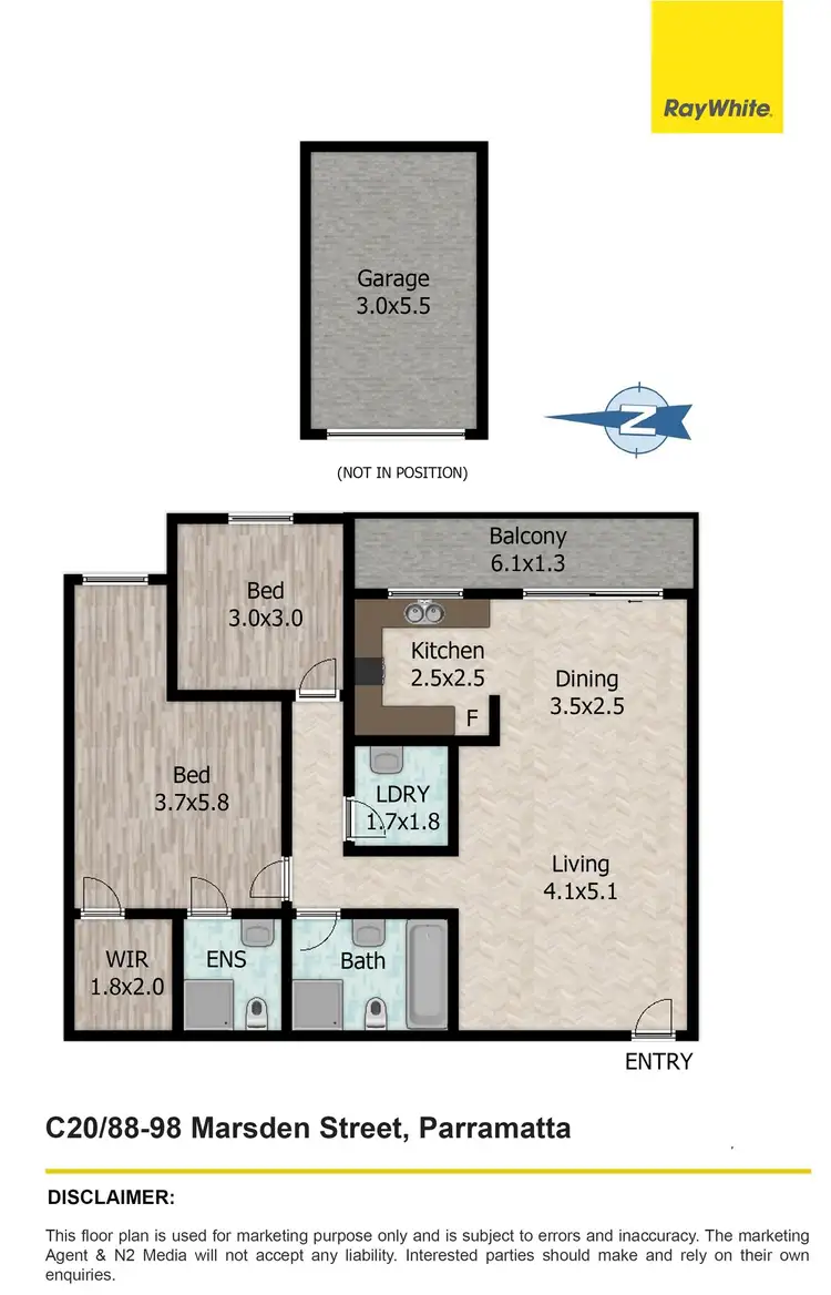 Floorplan of Homely unit listing, C20/88-98 Marsden Street, Parramatta NSW 2150