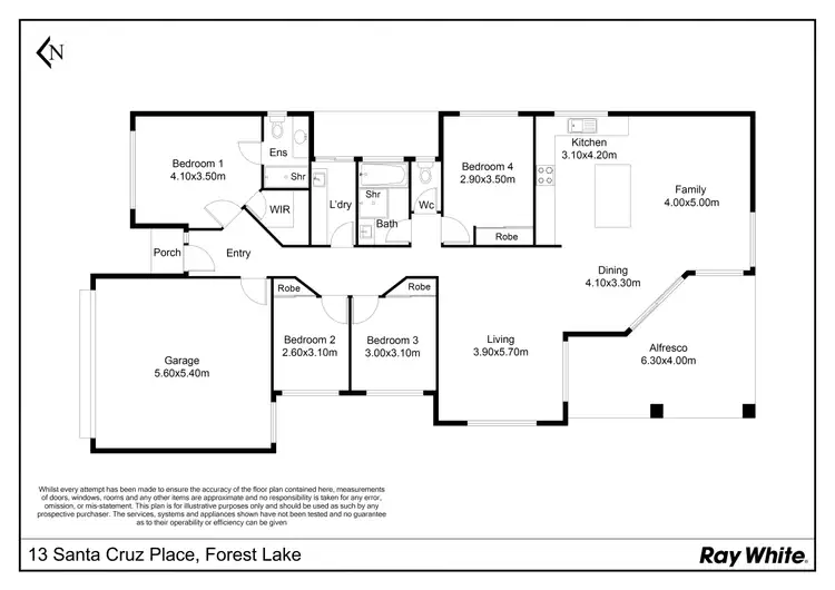 Floorplan of Homely house listing, 13 Santa Cruz Place, Forest Lake QLD 4078