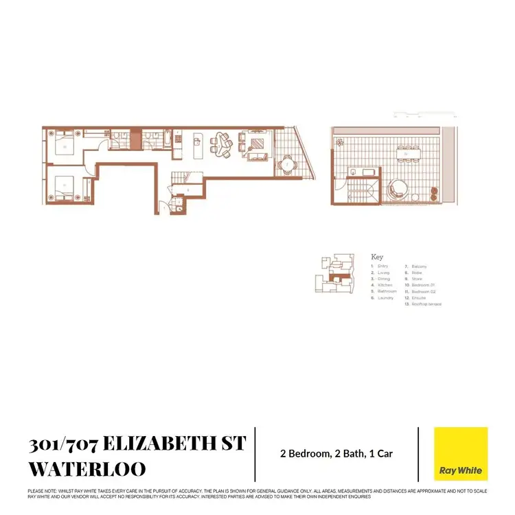 Floorplan of Homely apartment listing, 301/707-711 Elizabeth Street, Waterloo NSW 2017