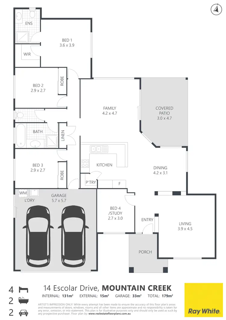 Floorplan of Homely house listing, 14 Escolar Drive, Mountain Creek QLD 4557