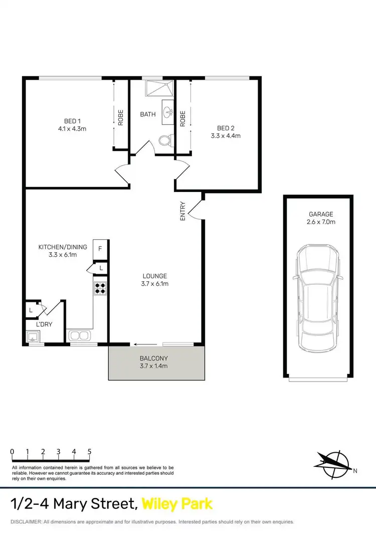 Floorplan of Homely unit listing, 1/2-4 Mary Street, Wiley Park NSW 2195