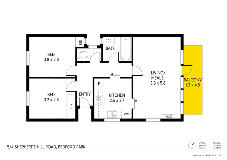 Floorplan of Homely unit listing, 5/4 Shepherds Hill Road, Bedford Park SA 5042