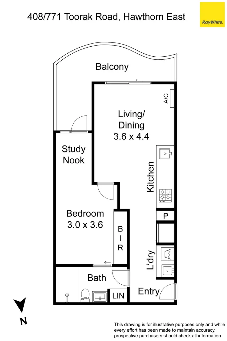 Floorplan of Homely unit listing, 408/771 Toorak Road, Hawthorn East VIC 3123