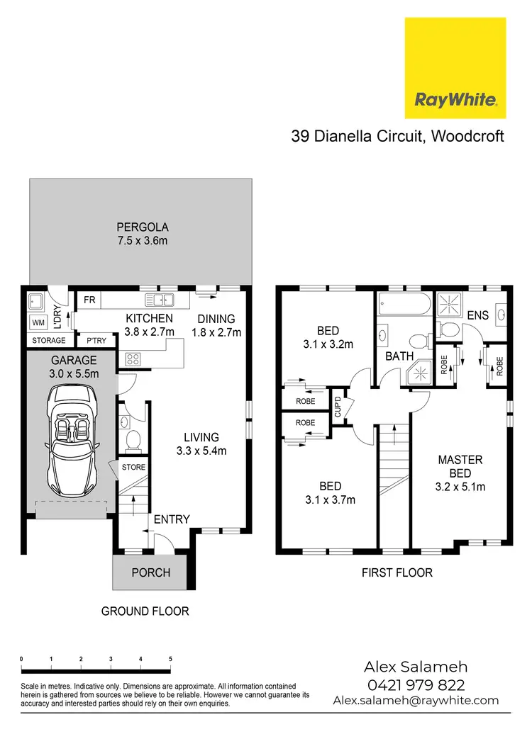 Floorplan of Homely semi-detached listing, 39 Dianella Circuit, Woodcroft NSW 2767