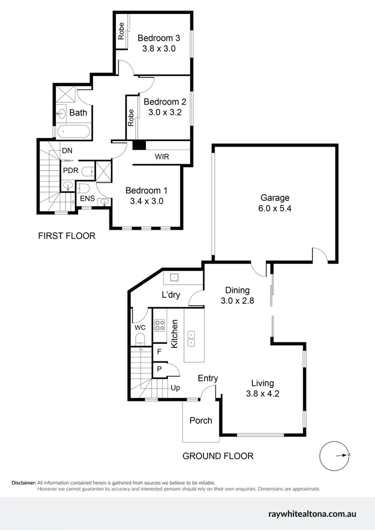 Floorplan of Homely townhouse listing, 1/70 Millers Road, Brooklyn VIC 3012