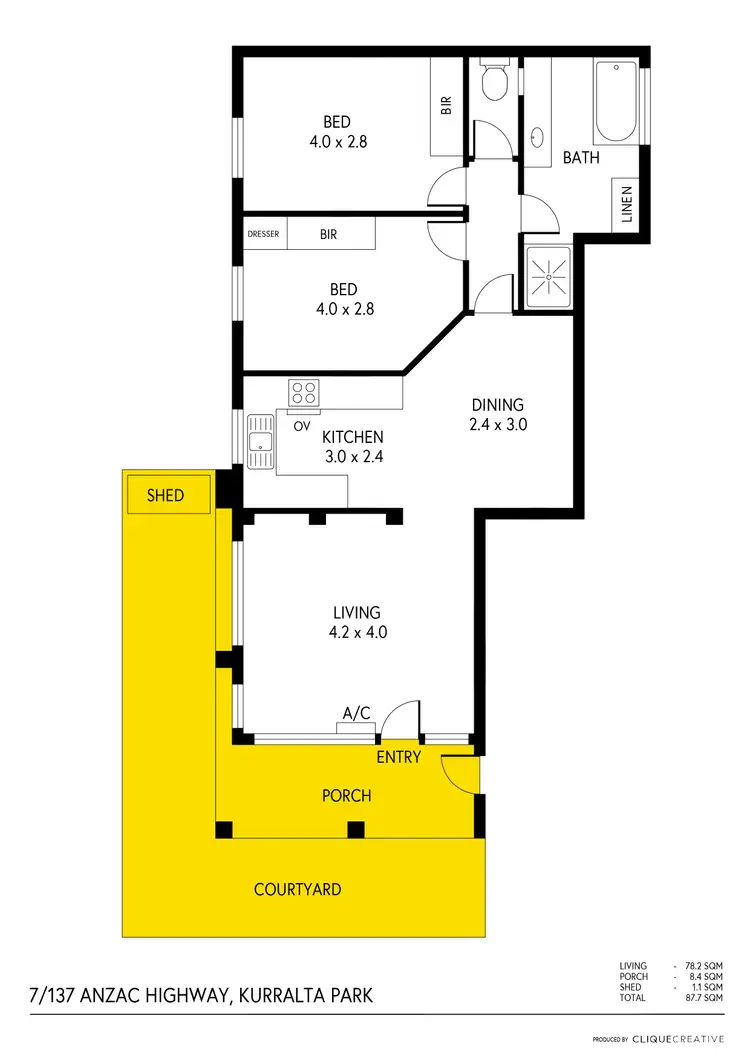 Floorplan of Homely unit listing, 7/137 Anzac Highway, Kurralta Park SA 5037