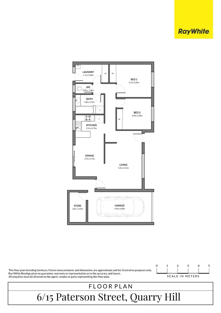Floorplan of Homely house listing, 6/15 Paterson Street, Quarry Hill VIC 3550