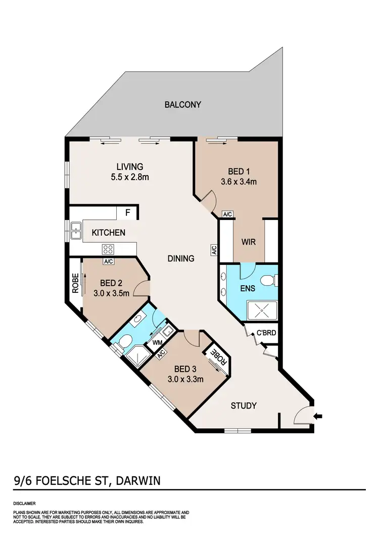 Floorplan of Homely unit listing, 9/6 Foelsche Street, Darwin City NT 800
